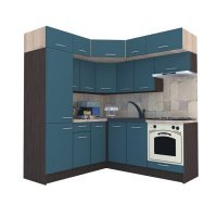 Bucatarie de Colt BIG GENA NEW DR. 190-200, Wenge / Decor 0244